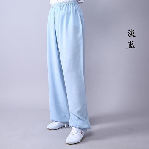 太极裤女棉麻春夏中老年宽松练功灯笼裤晨练瑜伽太极服