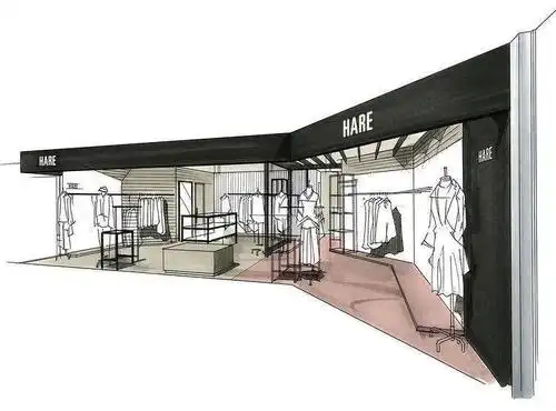 手绘草图服装店门头表达!