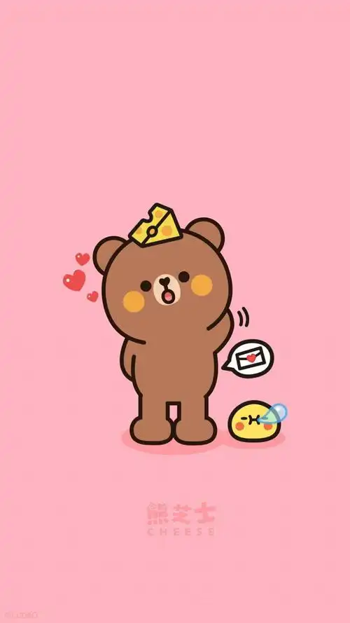 可爱卡通小熊熊芝士插画