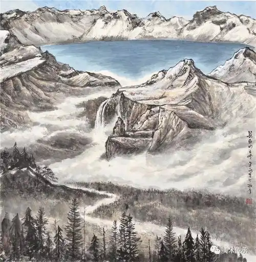 长白山之冬 134x131cm朱彦诗意图 96x144cm泰山朝晖 300×120cm鹿鸣