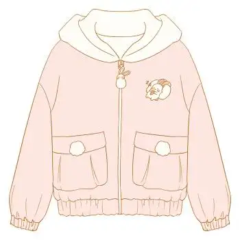 漫踪动漫周边慵懒兔加绒外套二次元软萌兔耳可爱女秋冬款软妹服 软萌