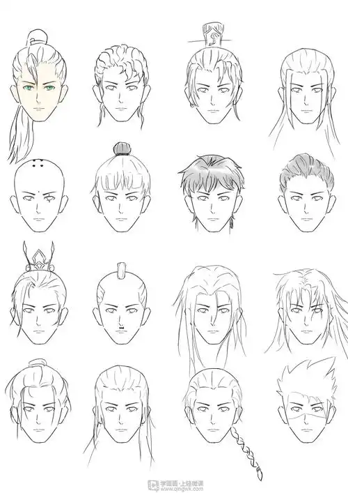 《古风男性的发型设计》by 小海疼