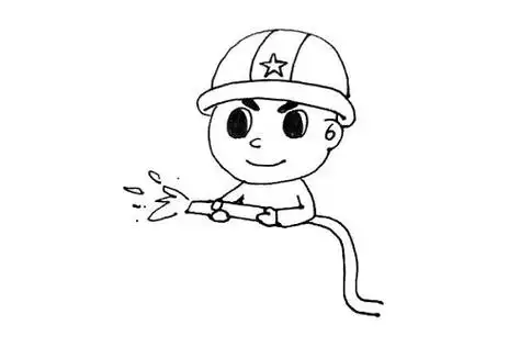 消防员扑火简笔画卡通消防员简笔画步骤图