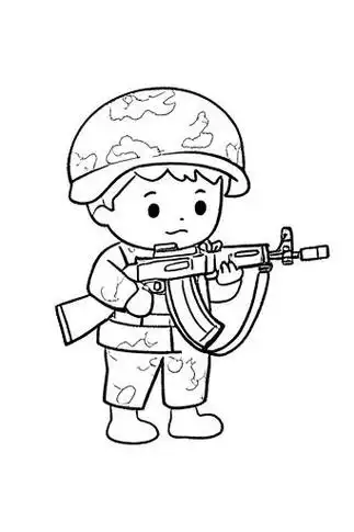 🎖️儿童军人简笔画💂