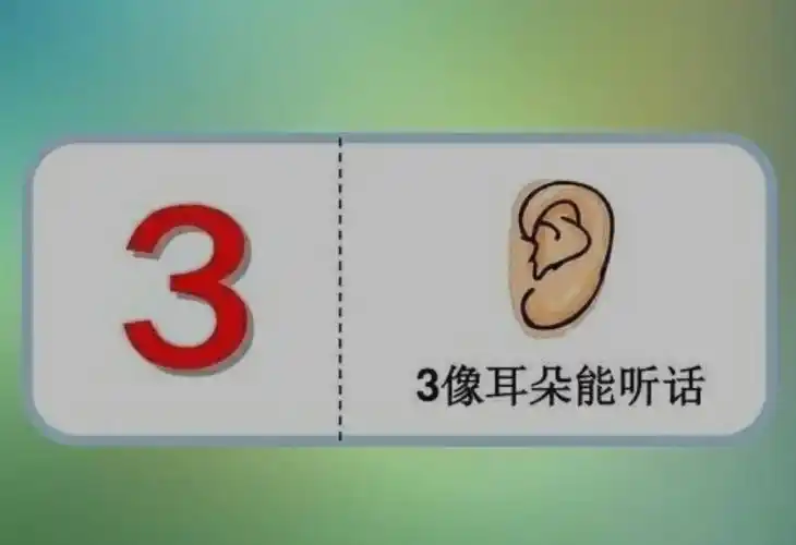 对了,耳朵就像数字3!