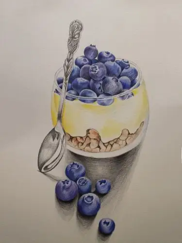 彩铅 美食 手绘