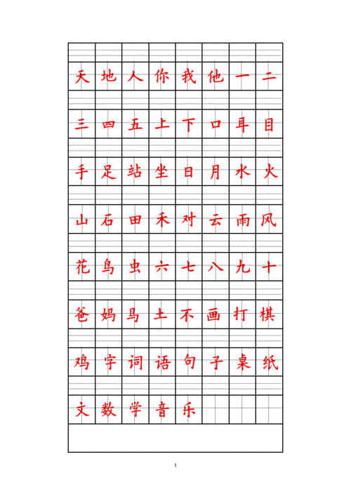 2017部编版一年级上册注音版田字格生字表打印.pdf 6页