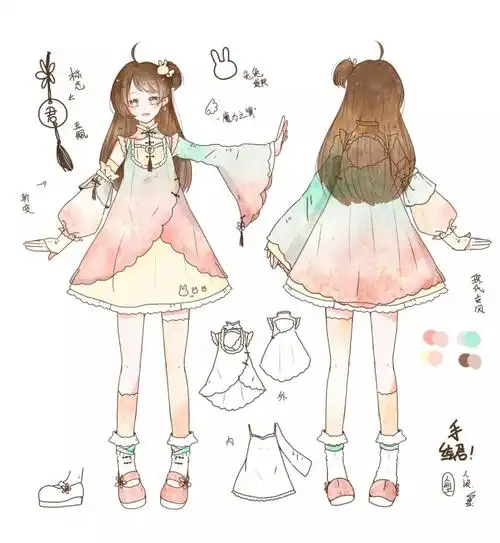 萌系女孩子 手绘 板绘 手帐 q版