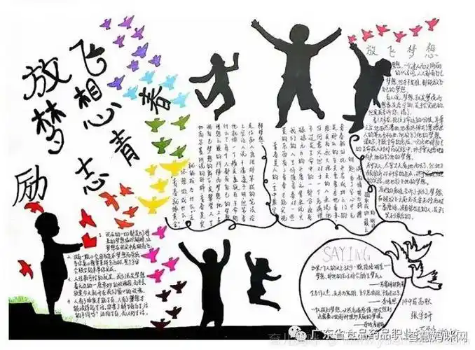 放飞梦想励志青春 主题手抄报