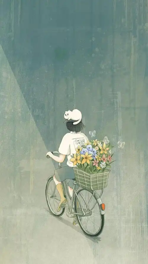 森系小清新动漫少女唯美插画