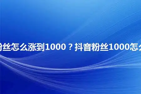 抖音1000分粉丝多钱(抖音1000粉丝多少钱一个)