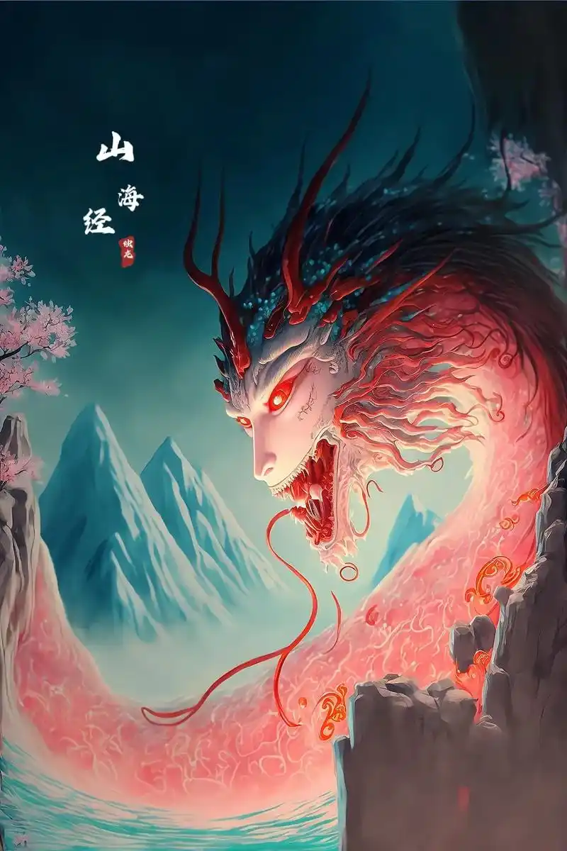 《山海经》神兽之-烛龙,《山海经·大荒北经》记载:"西北海之 - 抖音