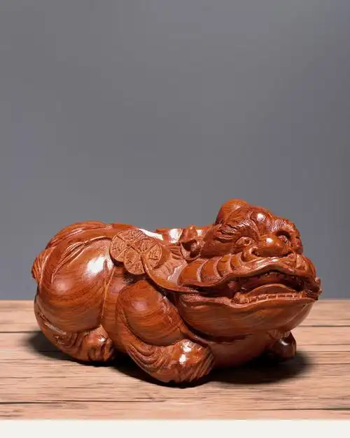 黑檀木雕大号一对貔貅摆件开业礼品家居乔迁玄关办公室木质工艺品