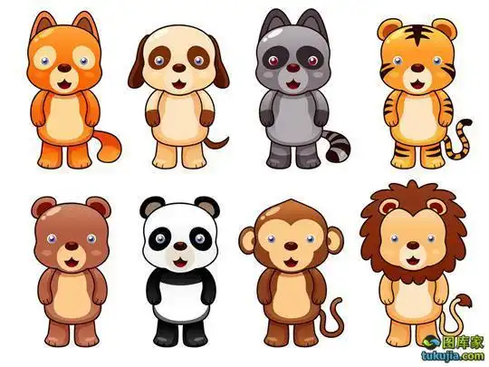 卡通动物动画动物动物图案动物图片小动物矢量3151