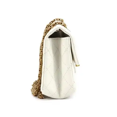 准新chanel香奈儿单肩包白色白色2.55小号女士包袋