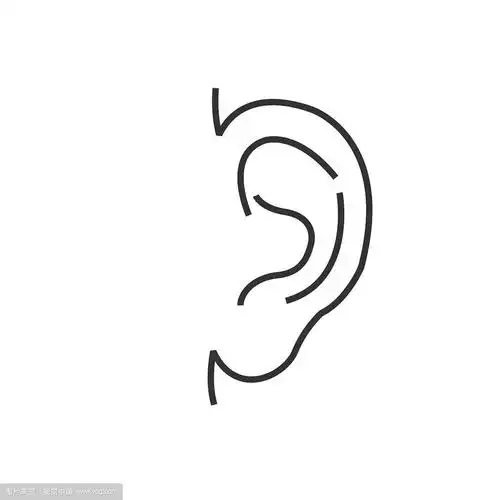 耳鼻喉科医生耳图标,线条图标样式