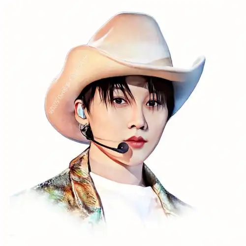 古月剑原创手绘头像欣赏牛仔刘雨昕