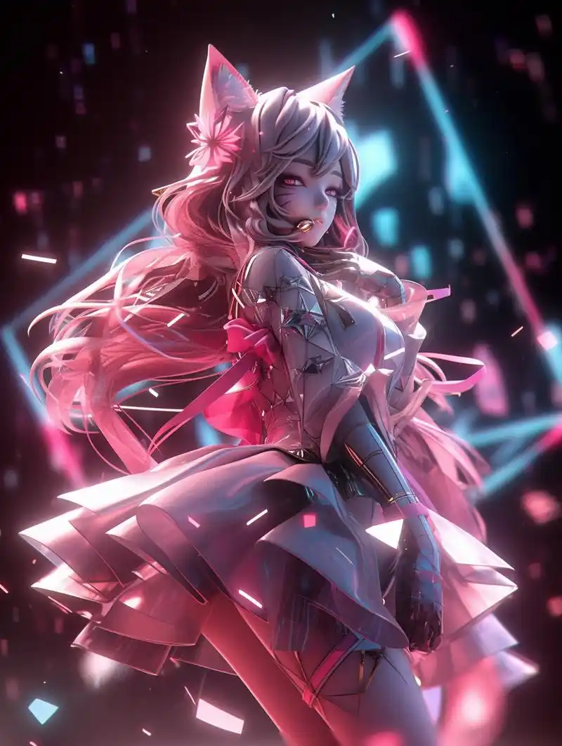 九尾狐妖之偶像歌手-阿狸!#lol英雄联盟# #ai黑科技# #ai绘画