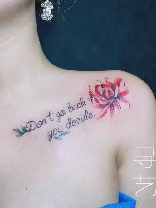 锁骨彼岸花_纹身图案手稿图片_青空的纹身作品集