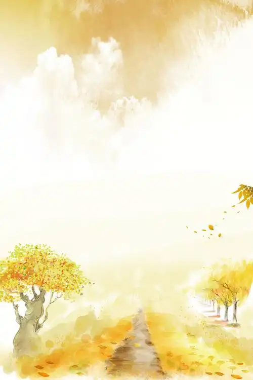 唯美手绘秋季海报psd分层背景