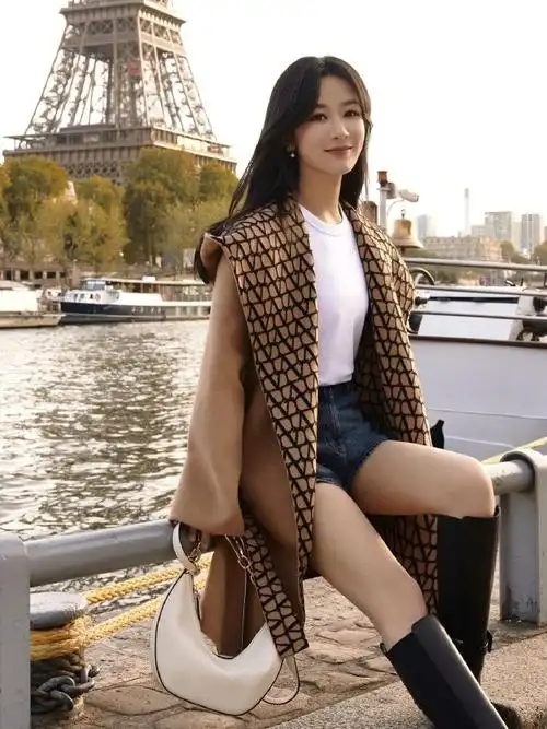 杨紫巴黎时装周##杨紫时装周g社怼脸生图