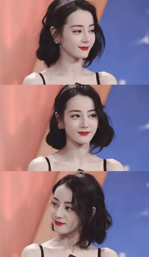 迪丽热巴新造型:港风卷发 吊带裙,美得不可思议|短发|蓬蓬裙|杨洋