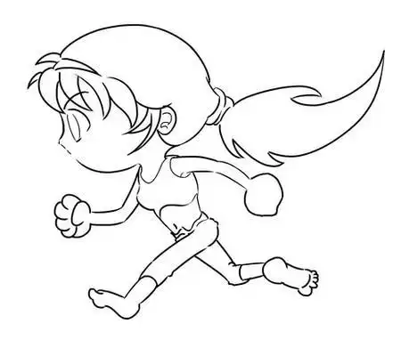 女孩跑简笔画