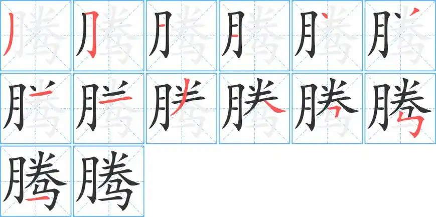 《腾》字笔画,笔顺腾字怎么写?