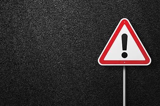 路标,三角形,叹号,背景,纹理,柏油路,上面