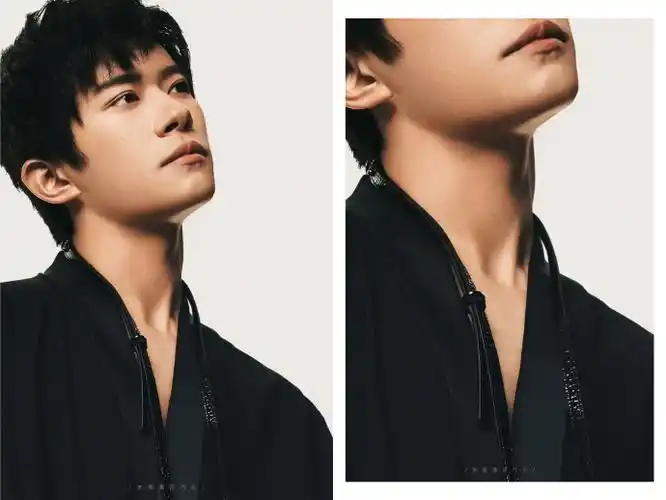 易烊千玺黑白丝巾##emporio armani全球代言人易烊