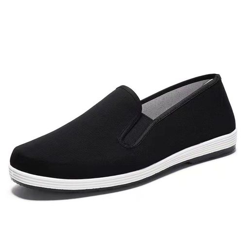 老北京布鞋男工工作春夏季帆布板鞋防滑开车黑布布鞋布鞋