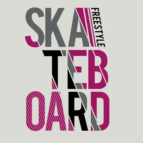 斜条纹英文字体印花图案