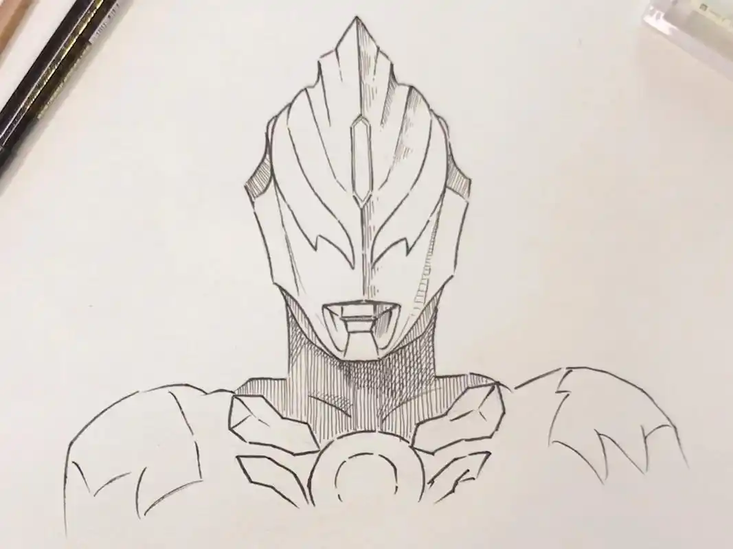 欧布暗耀形态,奥特曼系列线描简笔