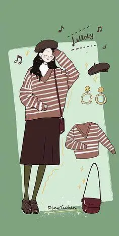 插画服饰动漫穿搭组合