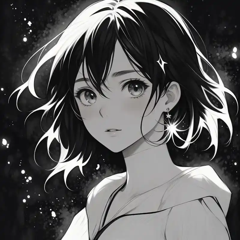 96 绝美动漫女生黑白头像 94 探索动漫女生的黑白世界,每一个头像