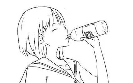 幼儿喝水简笔画图