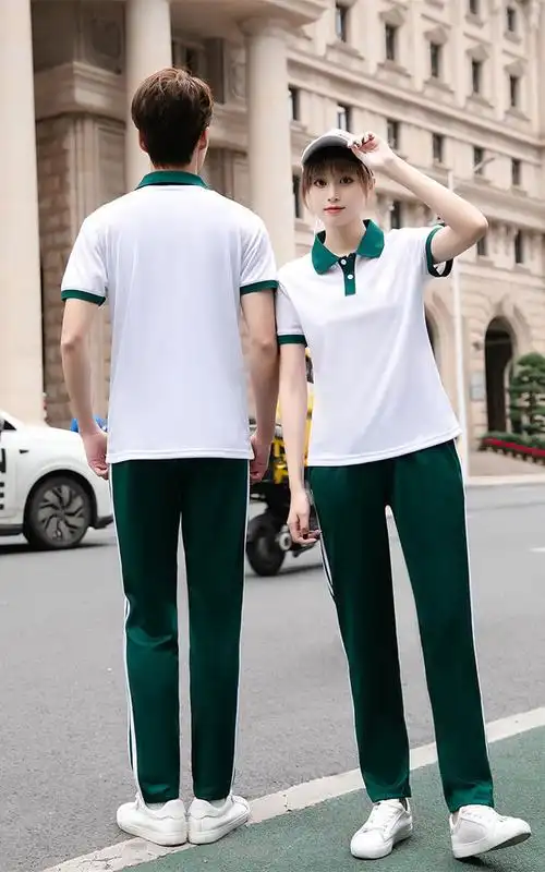 昏昏钟新品高中生夏季校服半袖蓝白校服套装夏季初中高中生班服运动服