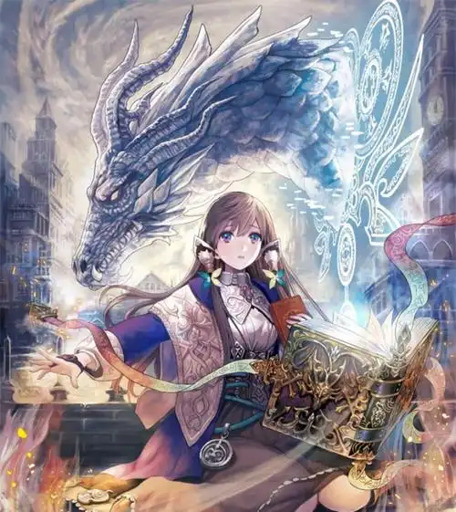 龙动漫少女魔幻魔法召唤精灵萝莉可爱