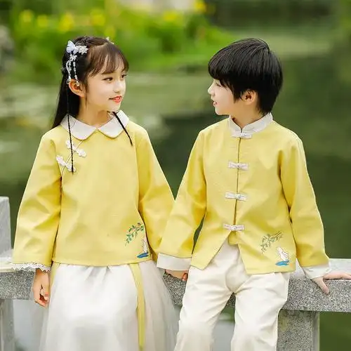 套装女儿童校服汉服照服小学生班服中国风幼儿园园服春秋季