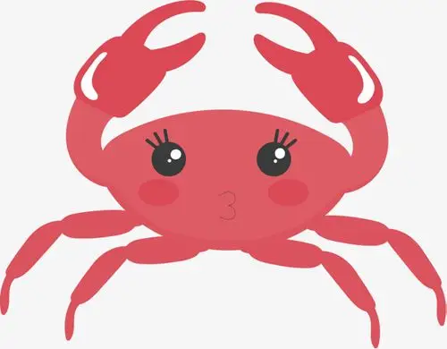 卡通可爱大眼睛的小螃蟹插画