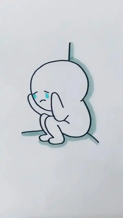 有没有那么一刻,独自躲在角落伤心难过 #简笔画