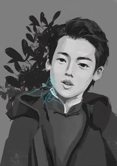 七爱的画# 2020.11 郭麒麟  还是没能画出周正清秀有灵气的感觉