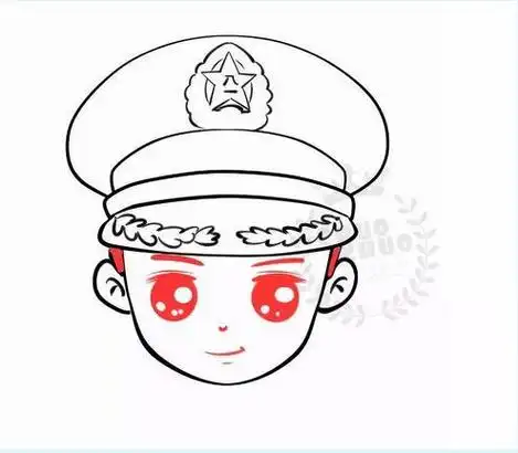 军人卡通简笔画可爱