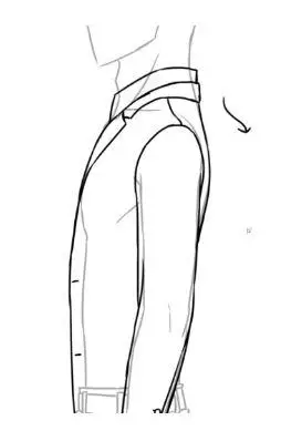 从侧面看夹克的画法
