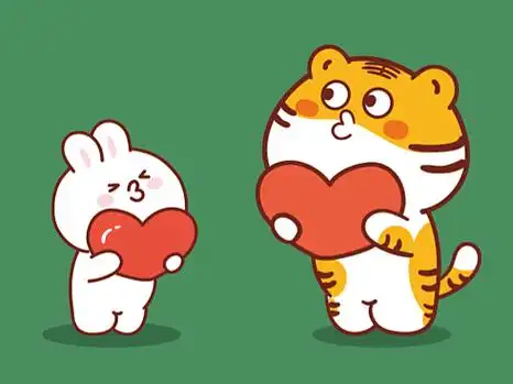 虎萌萌快乐兔ip卡通形象表情包插画阿茹生肖ip