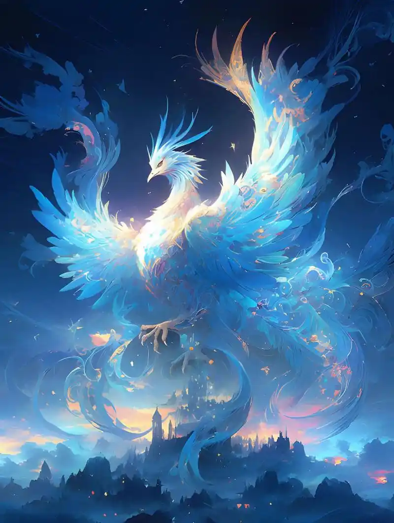 midjourney|"冰晶凤凰"97