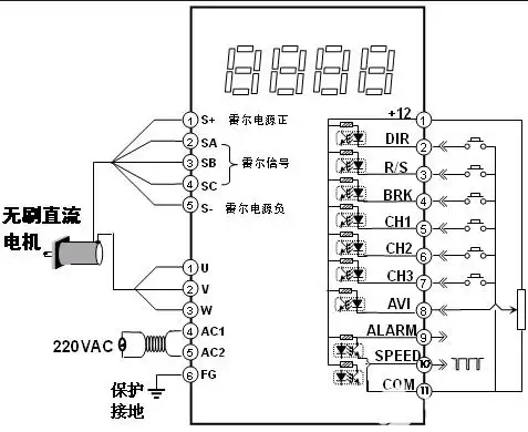 直流无刷电机接线图说明