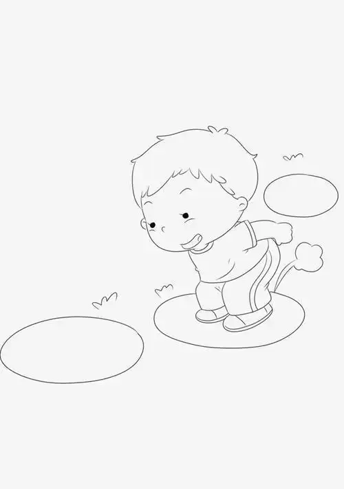 幼儿立定跳远简笔画