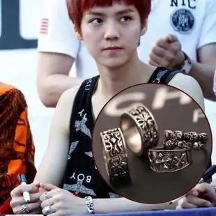 戒指exo-m 同款 鹿晗 复古克罗心戒指男女十字架食指戒环潮男配饰饰品