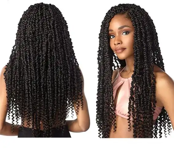 非洲假发脏辫螺旋辫 波西米亚卷接发 辫子 box braid water wave